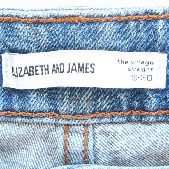 Elizabeth and James High Waisted Vintage Straight Jeans Light Wash Size 10 / 30 - Picture 6 of 8